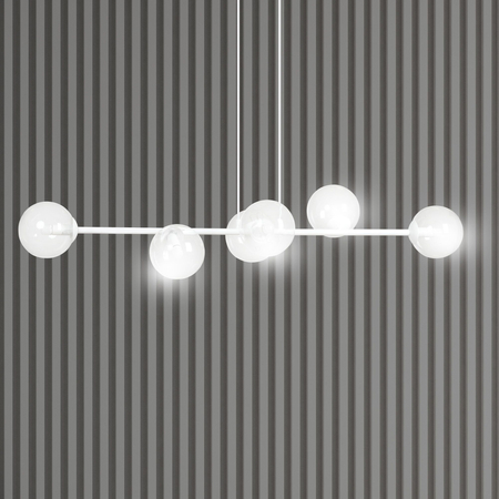 Lampa wisząca ROSSI 6 WH TRANSPARENT Emibig 877/6 biały