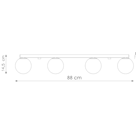 Sollux Lighting Plafon YOLI 4 czarny SL.1154