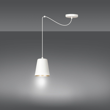 Lampa wisząca LINK 1 WHITE / GOLD Emibig 456/1 biały/złoty