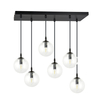 Lampa wisząca COSMO 6 BL TRANSPARENT Emibig 711/6 czarny