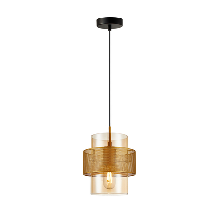 Lampa wisząca Italux PND-22132-1S-GD-AMB Złoty, bursztynowy