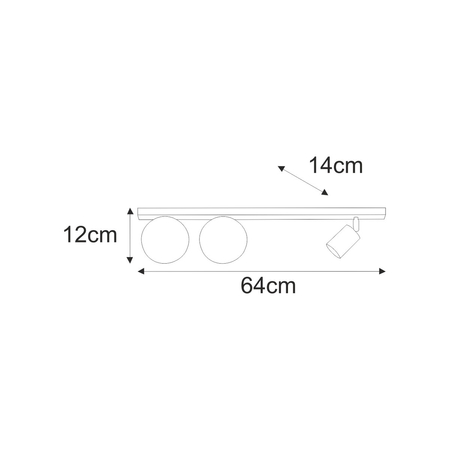 Lampa sufitowa Kaja SWING K-5490 czarny, biały