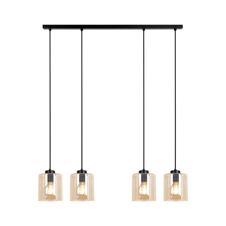 Lampa wisząca Kaja SORO K-5571 czarny, bursztynowy