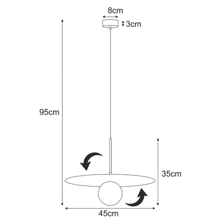 Lampa wisząca Kaja SANTE K-5372 czarny, biały