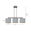 Lampa wisząca HILDE 3 BL GRAY Emibig 1050/3 czarny/chrom