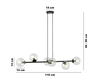 Lampa wisząca ROSSI 6 BL TRANSPARENT Emibig 874/6 czarny