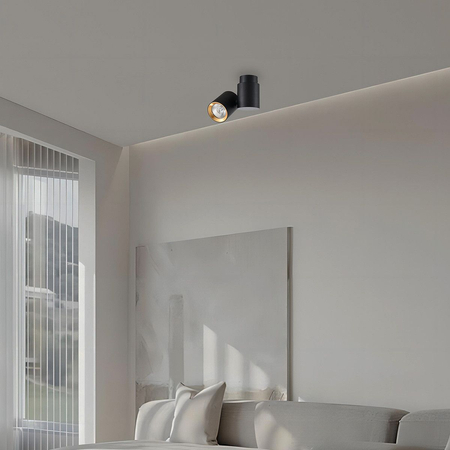 Reflektor Boston 1xGU10 czarno/złoty LP-741/1W BK/GD