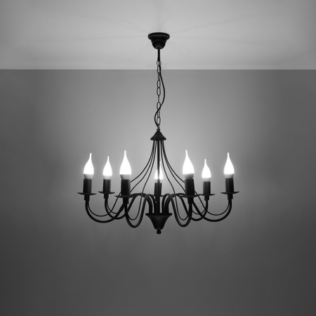 Sollux Lighting Żyrandol MINERWA 7 czarny SL.0219