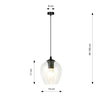 Lampa wisząca ISTAR 1 BL TRANSPARENT Emibig 679/1 czarny