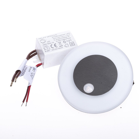 Eko-Light Oprawa schodowa OTI Barwa Ciepła 3000K 12V z czujnikiem ruchu EKS1078 BIAŁY / SREBRNY