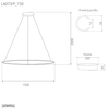 Lampa wisząca Ledowe Okręgi No.1 150cm 2700k złota ściemnialna