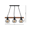 Milagro Lampa wisząca ULF BLACK/WOOD 3xE27 MLP6193 Czerń / Naturalne drewno