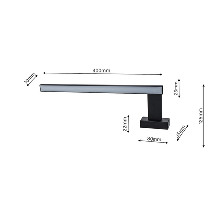 Milagro Kinkiet SHINE BLACK 45cm 11W LED ML4380 CZARNY