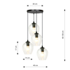 Lampa wisząca ISTAR 4 BL PREMIUM TRANSPARENT Emibig 679/4PREM czarny
