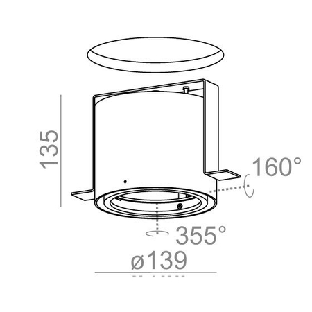 Oprawa ośw. RING 111 trimless 230V wpuszczany czarny mat
