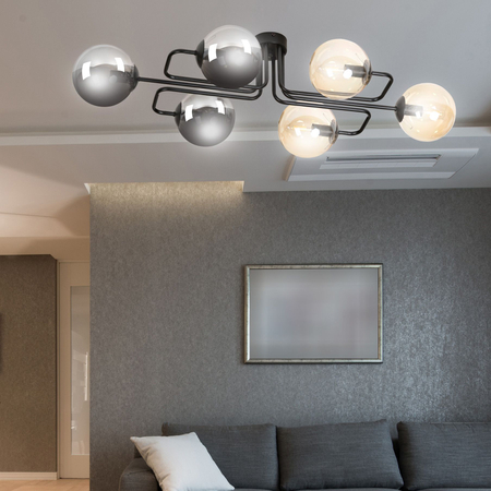 Lampa sufitowa BRENDI 6A BL MIX 2 Emibig 834/6A2 czarny/złoty