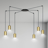 Lampa wisząca TRAKER 6 BL/GOLD Emibig 526/6 czarny/złoty