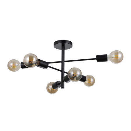 Lampa wisząca Italux Piansi PND-4025-6-BL Czarny mat