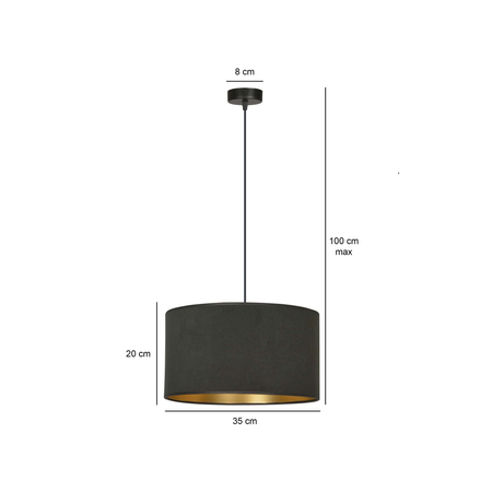 Lampa wisząca HILDE 1 BL BLACK Emibig 1054/1 czarny
