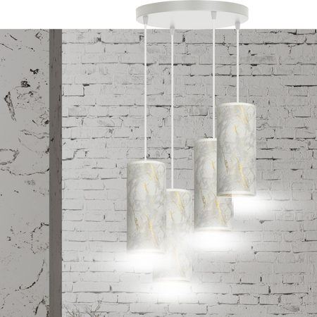 Lampa wisząca KARLI 4 WH PREMIUM MARBEL WHITE Emibig 1057/4PREM biały