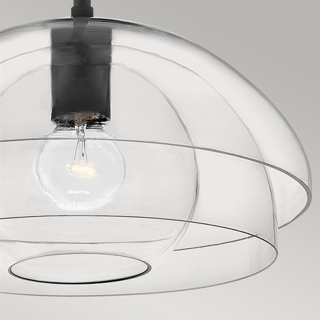 Lampa wisząca / Półplafon Lotus - 1 źródło światła - Czarna Quintiesse QN-LOTUS-P-BLK