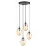 Lampa wisząca ASTRAL 4 Emibig 1267/4PREM czarny/złoty