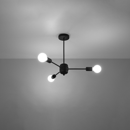 Sollux Lighting Żyrandol LANGO 3 czarny SL.1021