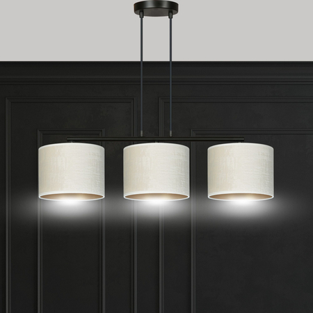 Lampa wisząca HILDE 3 BL WHITE Emibig 1052/3 biały/czarny