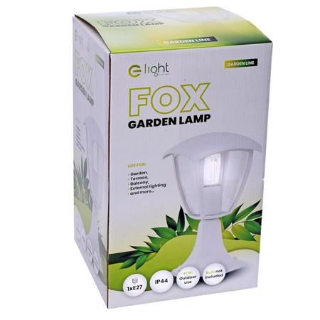 Eko-Light Lampa ogrodowa stojąca Fox 1xE27 Mała Biały EKO3513 BIAŁY