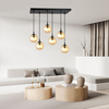 Lampa wisząca COSMO 6 BL MIODOWY Emibig 713/6 czarny/złoty