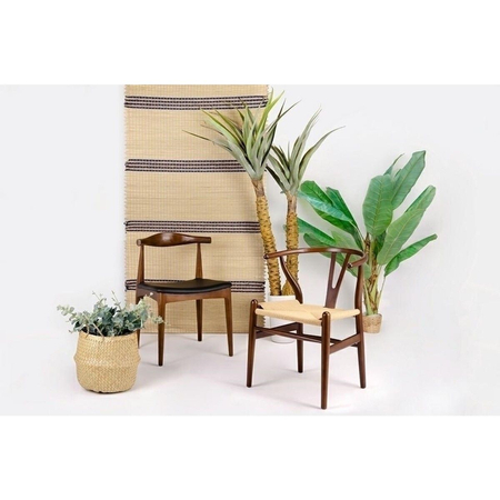 Krzesło KENNEDY ciemnobrązowe - drewno jesion, ekoskóra