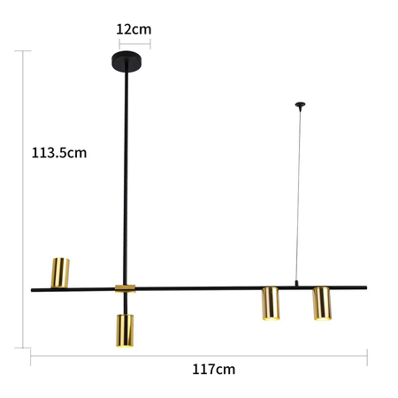 Lampa wisząca Arizona 4xGU10 czarno/złota LP-074/4PL BK/GD