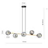Lampa wisząca GRAVITY 6 Emibig 1237/6 czarny/złoty