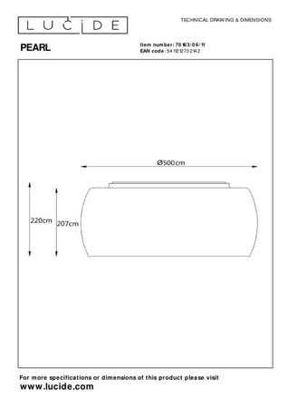 Lampa sufitowa Lucide PEARL srebrny 70163/06/11