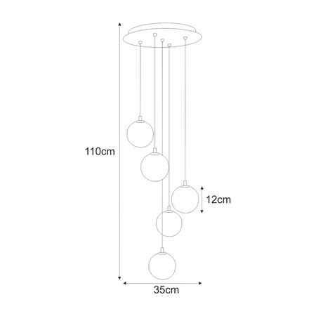 Lampa wisząca Kaja GALAXY K-5561 czarny, złoty, bursztyn
