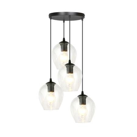 Lampa wisząca ISTAR 4 BL PREMIUM TRANSPARENT Emibig 679/4PREM czarny