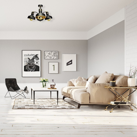 Milagro Lampa sufitowa MARGO BLACK/GOLD 3xE27 MLP6211 CZARNY / ZŁOTY