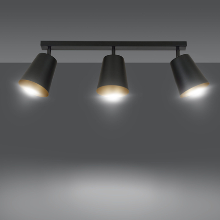 Lampa wisząca PRISM 3 BLACK / GOLD Emibig 406/3 czarny/złoty