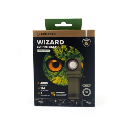 Latarka czołowa Armytek Wizard C2 Pro Max 4000 lm white magnet olive