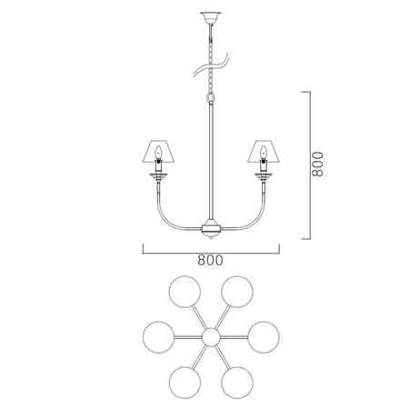 Lampa wisząca Glamour 6xE14 czarna LP-979/6P