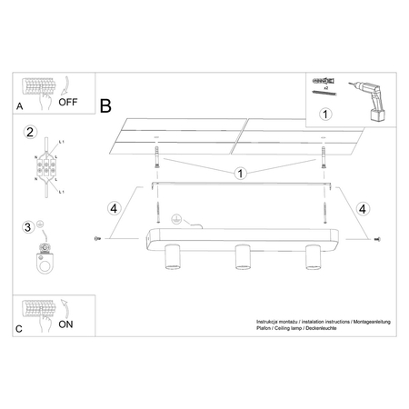 Sollux Lighting Plafon TELESTO biały/ciemny brąz SL.1392