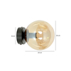 Lampa wisząca ROSSI K1 BL MIODOWY Emibig 876/K1 czarny/złoty