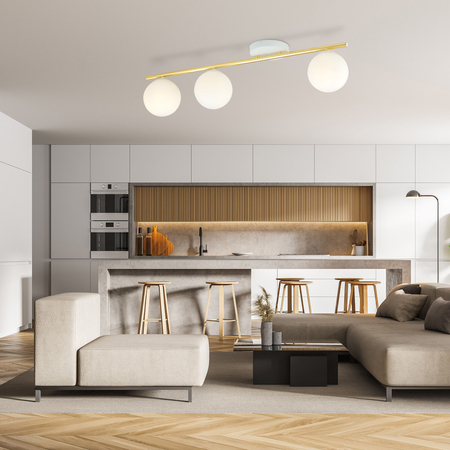 Lampa sufitowa MONZA 3 Emibig 1253/3 biały/złoty