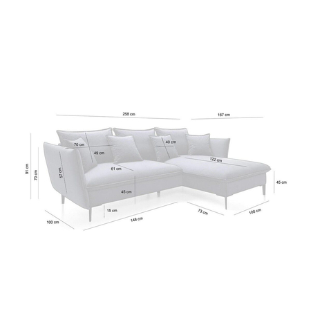 Narożnik GEMA z funkcją spania - I grupa tkanin