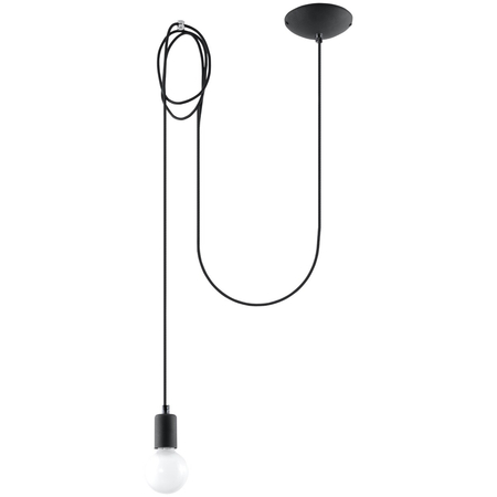 Sollux Lighting Lampa wisząca EDISON 1 LONG czarny SL.0369