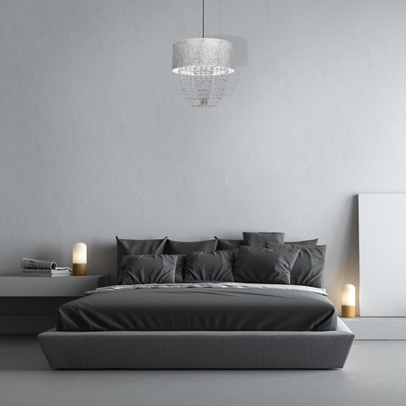 Milagro Lampa wisząca ALMERIA SILVER/BLACK 1xE27 MLP6437 Srebro / Czerń