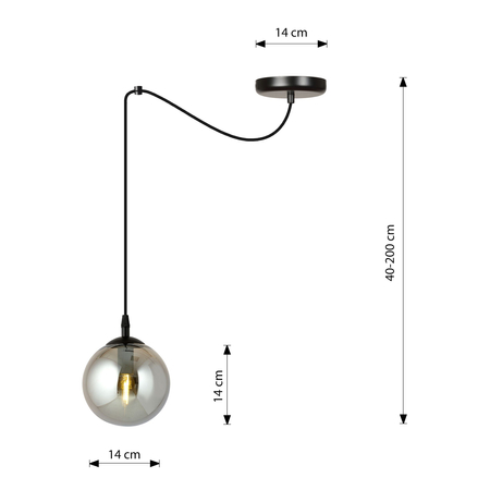 Lampa wisząca GIGI 1 BL GRAFIT Emibig 937/1 czarny