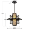 Light Prestige Rattanowa lampa wisząca Astra czarna 1xE27 LP-3110/1P BK
