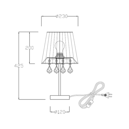 Lampa stołowa Mona mała 1xE27 czarna LP-5005/1TS