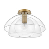 Lampa wisząca / Półplafon Lotus - 1 źródło światła - Stary mosiądz Quintiesse QN-LOTUS-P-HBR